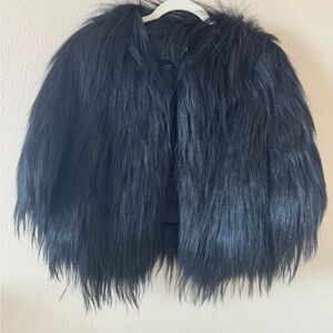 POLECI Long-haired fur cropped jacket 
Size 0, fits like a small